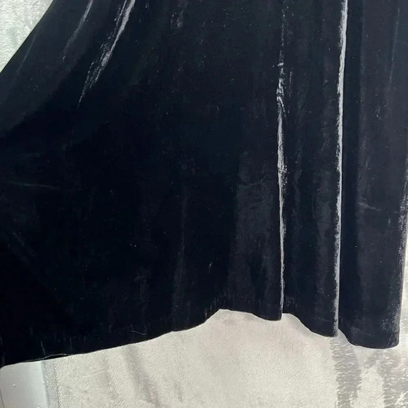 NWT Talbots Festive Black Velvet Sequin Sleeves V-Neck Midi Dress 14P Holidays - Picture 4 of 14